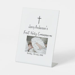 カトリック初の聖餐式シンプルQRミニマル 台座サイン