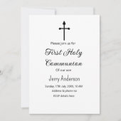 カトリック初の聖餐式シンプルQRミニマル 招待状 (正面)