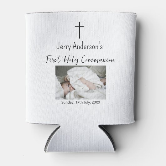 カトリック初の聖餐式シンプルQRミニマル 缶クーラー (正面)