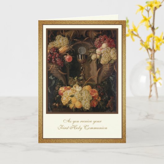カトリック初の聖餐式 カード (黄色い花)
