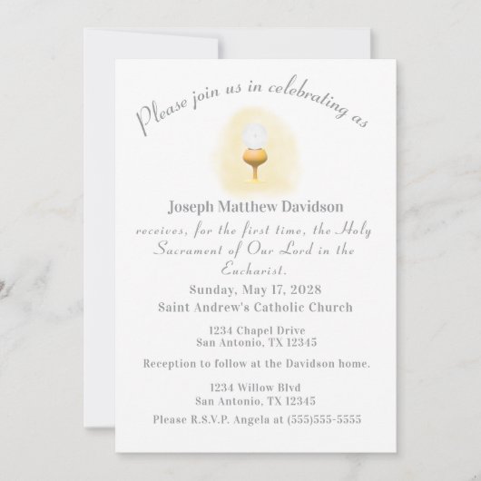カトリック初の聖餐式 招待状 (正面)