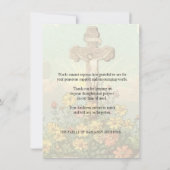 カトリック十字架フローラ葬儀記念悔やみや弔慰 サンキューカード (裏面)