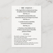 カトリック受胎告知ヴァージンメアリーアンジェラス祈りの言葉 名刺 (裏面)