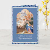 カトリック受胎告知ヴァージンメアリーウィズエンジェル カード (黄色い花)