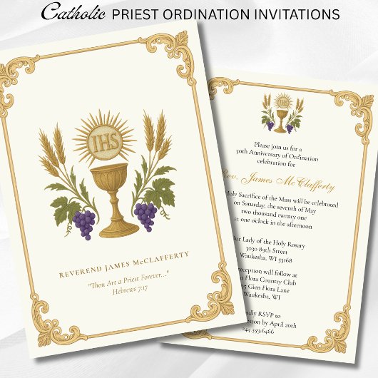 カトリック司教授与記念日招待状 招待状