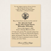 カトリック司教葬儀メモリアルカード (裏面)