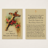 カトリック司教葬儀メモリアル聖カード –  (正面&裏面)