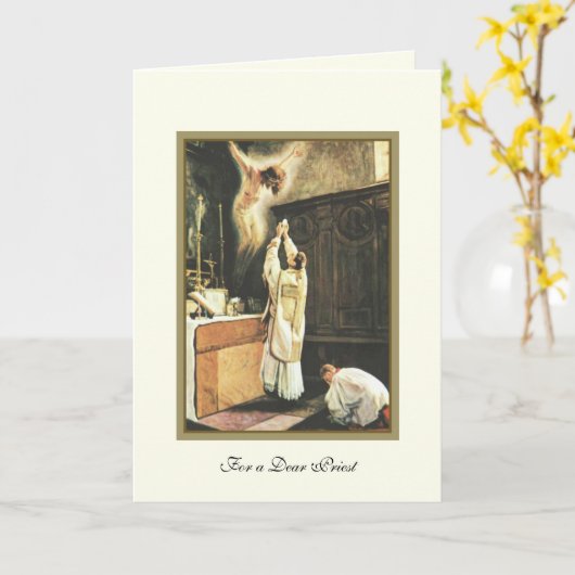 カトリック司祭の勇気付けられる カード (黄色い花)