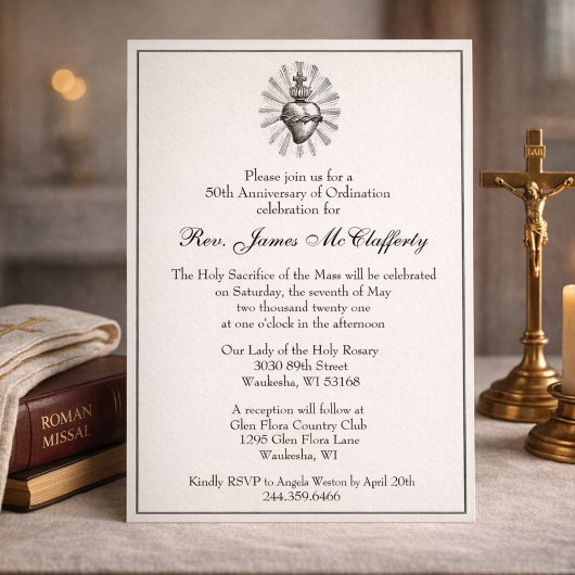 カトリック司祭の叙位記念日 招待状