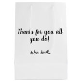 カトリック司祭の感謝ありがとうギフト ミディアムペーパーバッグ (裏面)