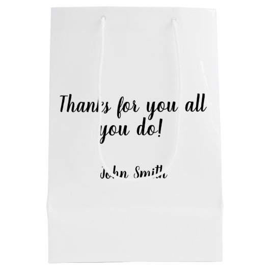 カトリック司祭の感謝ありがとうギフト ミディアムペーパーバッグ (裏面)