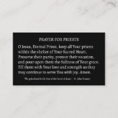 カトリック司祭の感謝祈りの言葉感謝祭 名刺 (裏面)