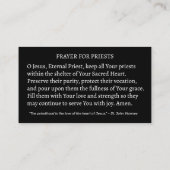 カトリック司祭の感謝祈りの言葉感謝祭 名刺 (裏面)