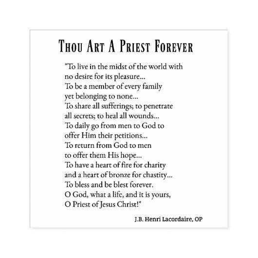 カトリック司祭の永遠の詩の宗教 ラバースタンプ (インプリント)