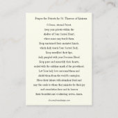 カトリック司祭の祈りの言葉による聖テルセの宗教 名刺 (裏面)