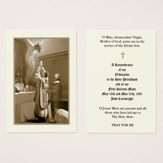 カトリック司祭の聖札 (正面&裏面)