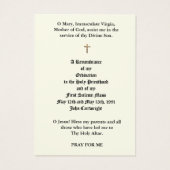 カトリック司祭の聖札 (裏面)