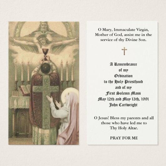 カトリック司祭の聖札 (正面&裏面)