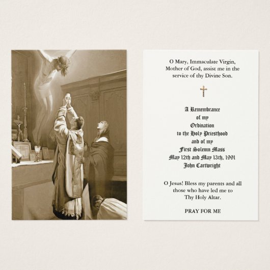 カトリック司祭の聖札 (正面&裏面)