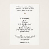 カトリック司祭の聖札 (裏面)