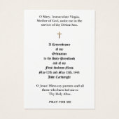 カトリック司祭の聖札 (裏面)