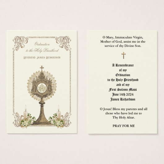 カトリック司祭の聖札 (正面&裏面)