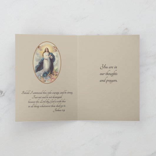 カトリック司祭の言葉の勇気付けられるヴァージンメアリー カード (内部)