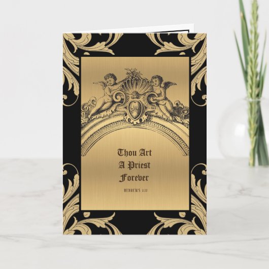 カトリック司祭の記念日の天使 カード (正面)