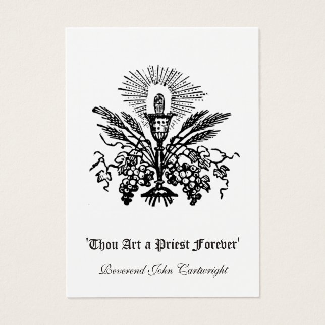 カトリック司祭の記念日の調整の神聖なカード (正面)