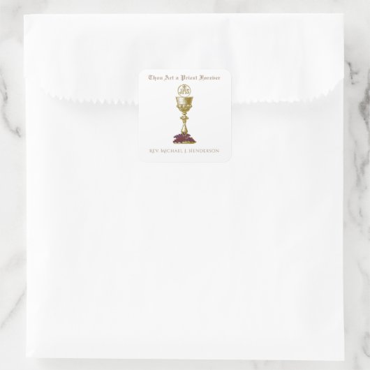 カトリック司祭の記念日の調整チャイス スクエアシール (バッグ)