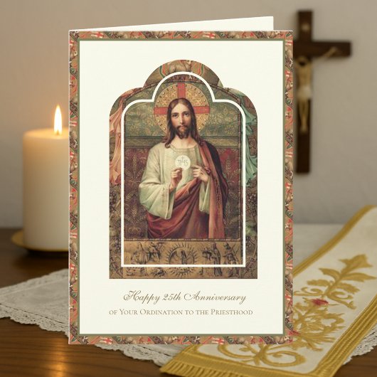 カトリック司祭の記念日の調整ディーコンカー カード