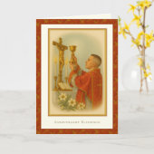 カトリック司祭の記念日の調整ディーコン カード (黄色い花)