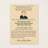 カトリック司祭イエズス葬儀記念聖札 (裏面)