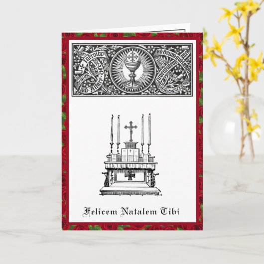 カトリック司祭カードのためのラテン語のハッピーバースデー カード (黄色い花)