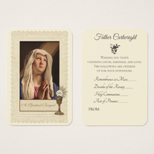 カトリック司祭スピリチュアルブーケヴァージンメアリー (正面&裏面)