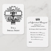 カトリック司祭スピリチュアル祈りの言葉ブーケ プレイスカード (正面/裏面)