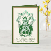 カトリック司祭セント・パトリックの日シャムロックカード カード (黄色い花)