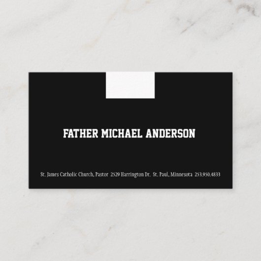 カトリック司祭ブラック聖職者の襟宗教的なブシ 名刺 (正面)