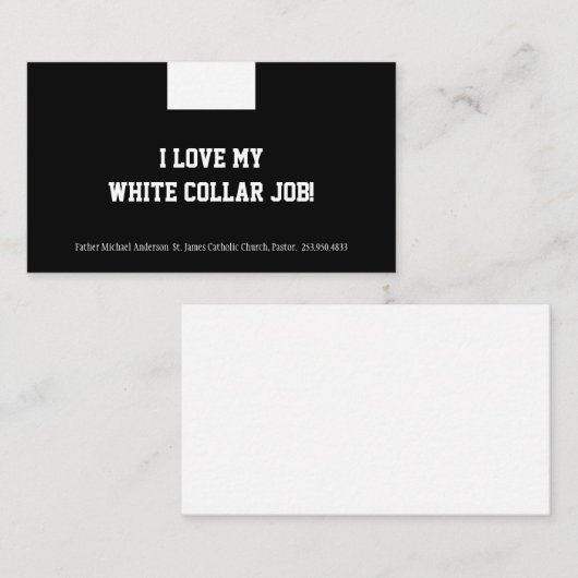 カトリック司祭ブラック聖職者カラー宗教 名刺 (正面/裏面)