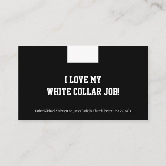 カトリック司祭ブラック聖職者カラー宗教 名刺 (正面)