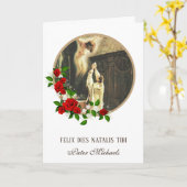 カトリック司祭ラテン誕生日十字架バラカード カード (黄色い花)