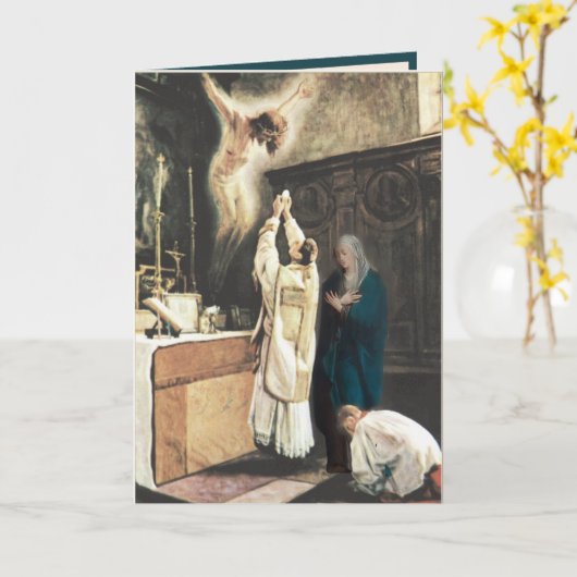 カトリック司祭ヴァージンメアリー宗教的祈りの言葉 カード (黄色い花)