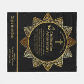 カトリック司祭叙位記念日の贈り物 フリースブランケット (正面(横))