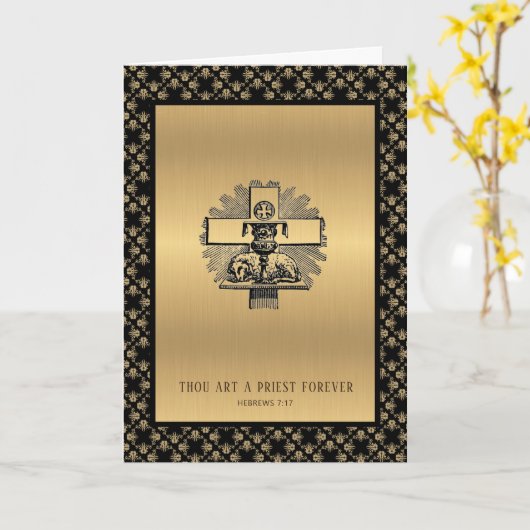 カトリック司祭記念エレガント戒律 カード (黄色い花)