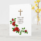 カトリック司祭記念日の叙位十字架刑 カード (黄色い花)