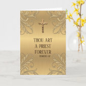 カトリック司祭記念日の叙位十字架刑 カード (黄色い花)
