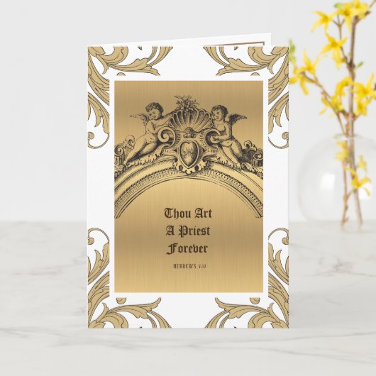 カトリック司祭記念日コーディネーションエンジェルズカード カード (黄色い花)