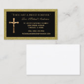 カトリック司祭金ゴールド十字架聖なる書物、 経典引用文 名刺 (正面/裏面)