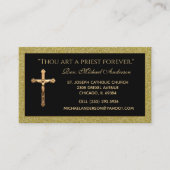 カトリック司祭金ゴールド十字架聖なる書物、 経典引用文 名刺 (正面)