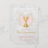 カトリック女子第一聖体デザイン 招待状 (正面/裏面)
